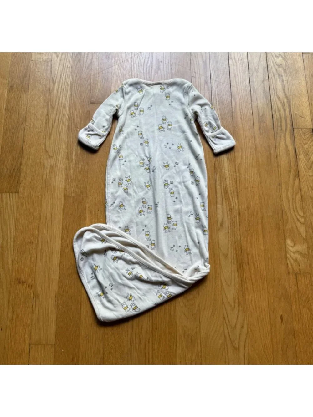 Hanna Andersson Disney Infant 0-3 Months Beige Supima Cotton Pooh Sleep Gown